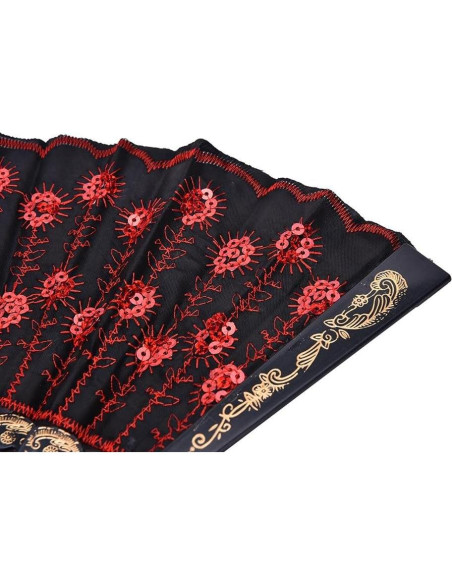 10 Abanicos Plegables Winture Pavo Real Bordado 23 cm 10 Abanicos Plegables Winture Pavo Real Bordado 23 cm