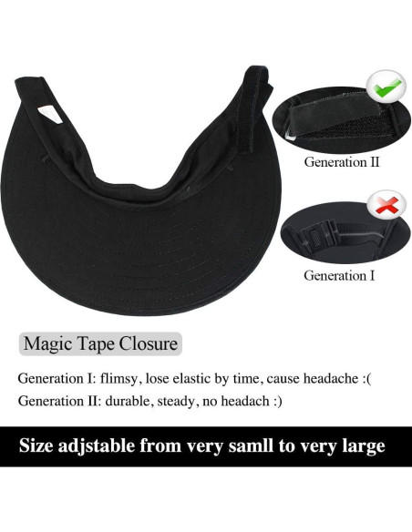 Sombrero Visera Ancha UV 50+ para Mujeres - 2 Piezas Negro Sombrero Visera Ancha UV 50+ para Mujeres - 2 Piezas Negro