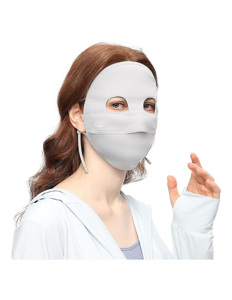 Cubierta Facial Solar UPF 50+ para Mujeres - Transpirable Gris Cubierta Facial Solar UPF 50+ para Mujeres - Transpirable Gris