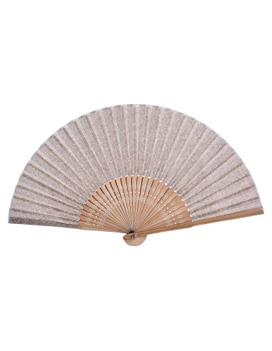 Abanico Plegable Salutto Café Geométrico 21.6 cm