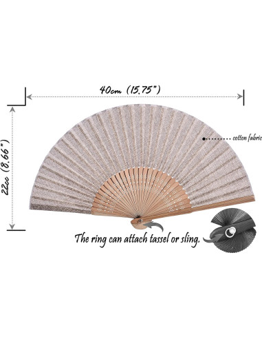 Abanico Plegable Salutto Café Geométrico 21.6 cm