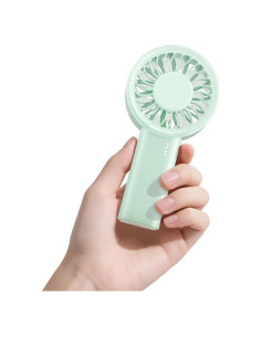 Ventilador de Mano HandFan Verde, 5 Velocidades, Recargable USB-C