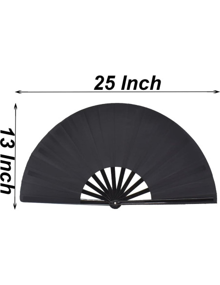 Abanico Plegable HONSHEN Negro 33 cm Tradicional Chino Abanico Plegable HONSHEN Negro 33 cm Tradicional Chino