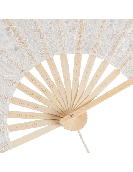 Abanico de Encaje Plegable Choyaxo Beige 43x23 cm Abanico de Encaje Plegable Choyaxo Beige 43x23 cm