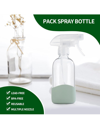 Botella de Spray de Vidrio HOMBYS 235ml Verde Militar Recargable