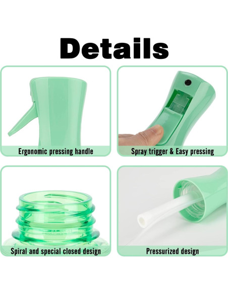 Botella Spray Niebla Fina 200ml Zuhose Verde Claro 2 Paquete Botella Spray Niebla Fina 200ml Zuhose Verde Claro 2 Paquete