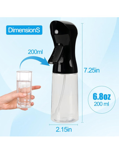 Botella Spray Nebulización Continua 200ml Miralosvian Negra