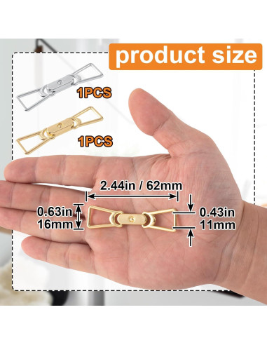Hebilla de Bufanda de Seda Joez 2 Pcs Cierre Metal Oro Plata
