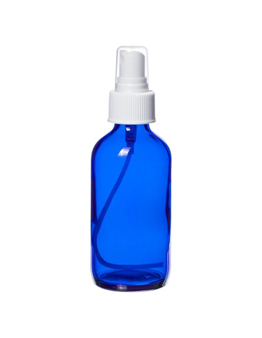 Botella de Vidrio Azul 118 ml con Pulverizador Soft 'N Style