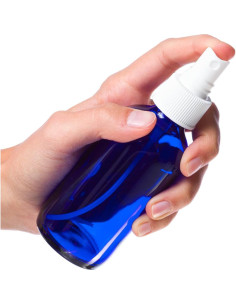 Botella de Vidrio Azul 118 ml con Pulverizador Soft 'N Style 2