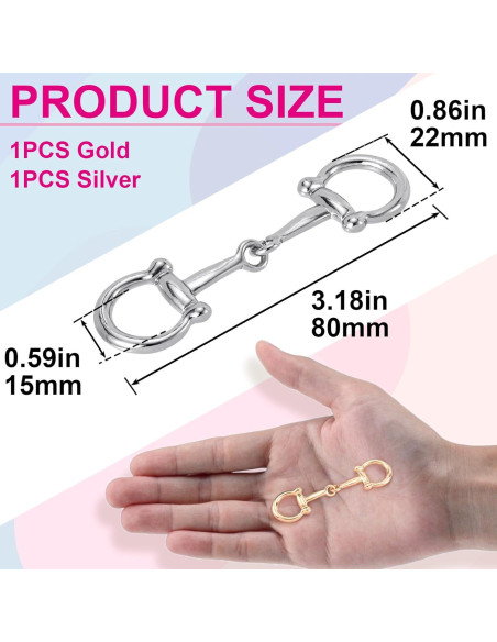 2 Anillos de Hebilla de Bufanda Horsebit Oro Plata - Mujeres 2 Anillos de Hebilla de Bufanda Horsebit Oro Plata - Mujeres