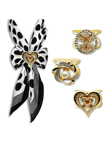 Clip de Bufanda Elegante Tijeyi 3 Piezas con Rhinestones Clip de Bufanda Elegante Tijeyi 3 Piezas con Rhinestones
