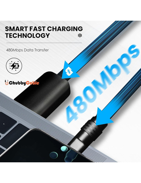 Cable USB-C Chubby Edición Samurai 0.5m Carga Rápida Negro Cable USB-C Chubby Edición Samurai 0.5m Carga Rápida Negro