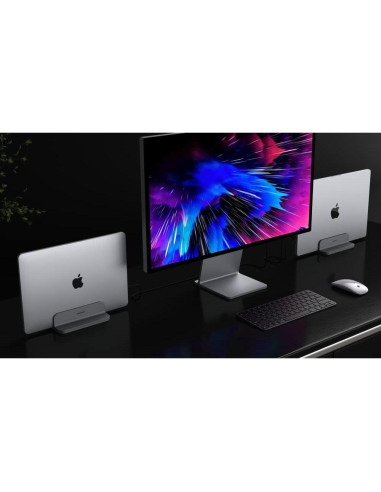 Soporte Vertical de Laptop JOKItech Aluminio Gris Espacial