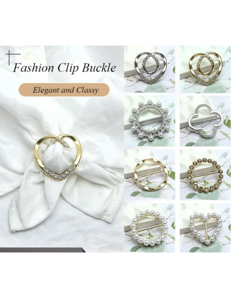 Clip de Anillo de Bufanda para Mujeres - 8 Piezas Plata Clip de Anillo de Bufanda para Mujeres - 8 Piezas Plata