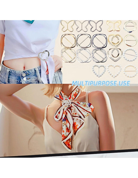 Set de 18 Clips de Ropa para Mujeres YVYAVGE - Ajuste y Estilo Set de 18 Clips de Ropa para Mujeres YVYAVGE - Ajuste y Estilo