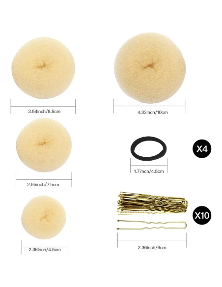 Estilistas de Donut de Moño DAISHAN 4-Pack Espuma Mágica Estilistas de Donut de Moño DAISHAN 4-Pack Espuma Mágica