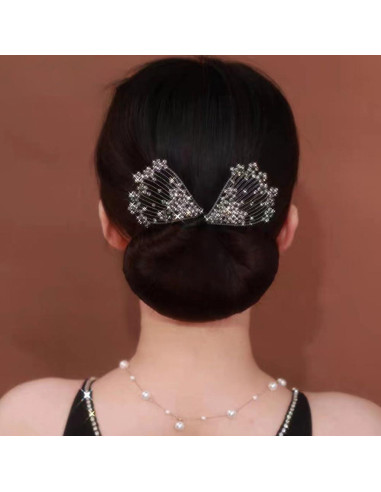 Creador de Moño Elegante Luzen con Rhinestones 38cm Negro