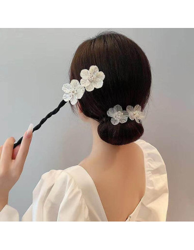 Hacedor de moño de flores VASANA, accesorio elegante blanco