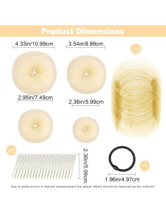 Juego de Hacer Moños AEGYPIUS 4 Piezas Beige para Mujeres 2