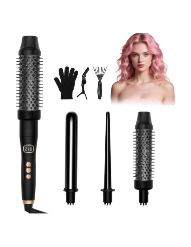 Juego de Plancha de Cabello 3 en 1 Ukliss - Varita y Cepillo Térmico