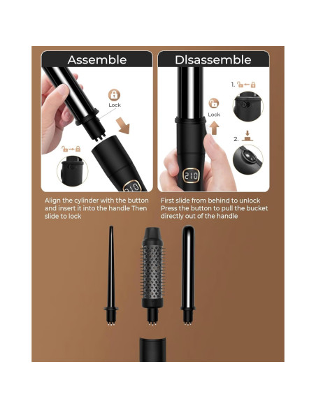 Juego de Plancha de Cabello 3 en 1 Ukliss - Varita y Cepillo Térmico Juego de Plancha de Cabello 3 en 1 Ukliss - Varita y Cepillo Térmico