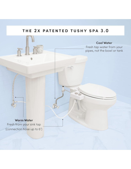 Bidet TUSHY Spa 3.0 de Bambú con Agua Fría a Cálida Bidet TUSHY Spa 3.0 de Bambú con Agua Fría a Cálida