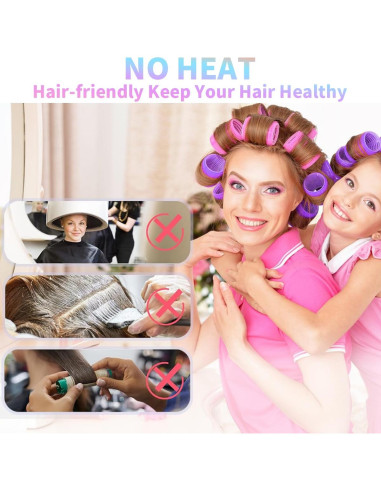 Conjunto de 34 Rulos Autoadhesivos DAFENG para Cabello
