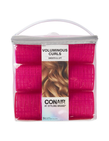 Rulos Sin Calor Conair 9 Jumbo Rosa Fucsia para Cabello