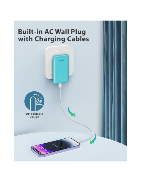 Cargador Portátil TG90 5000mAh con Enchufe Plegable Cargador Portátil TG90 5000mAh con Enchufe Plegable