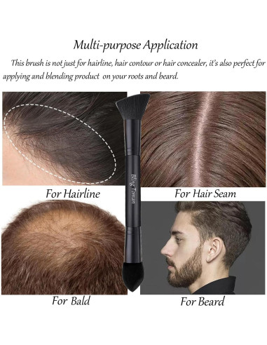 Brocha de Polvo para Cabello Doble Lado Bling Toman Negra
