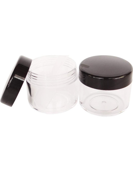 20 Tarros de Muestra Cosméticos 20ml Wopanxye con Tapas Negras 20 Tarros de Muestra Cosméticos 20ml Wopanxye con Tapas Negras