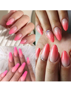 Juego de Polvo de Uñas Sólido SUTOKAKA 9 Colores con Pincel Ombre 2