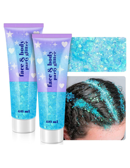 Gel de Brillo Corporal Linwulte 120ml Azul Claro Holográfico Gel de Brillo Corporal Linwulte 120ml Azul Claro Holográfico