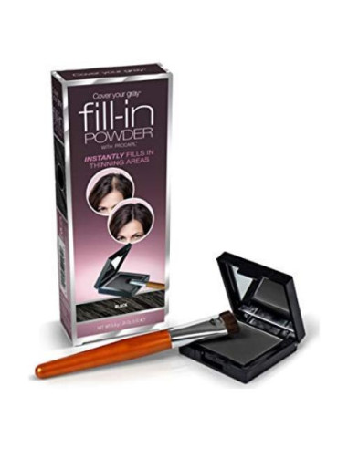 Cubrir Tu Gris Polvo Relleno Negro - 81.93g para Cabello Delgado