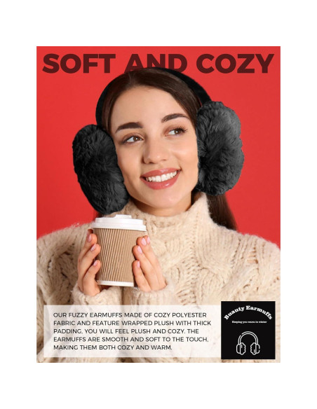 Orejeras de Invierno Buauty Unisex Negras Suaves y Cálidas Orejeras de Invierno Buauty Unisex Negras Suaves y Cálidas
