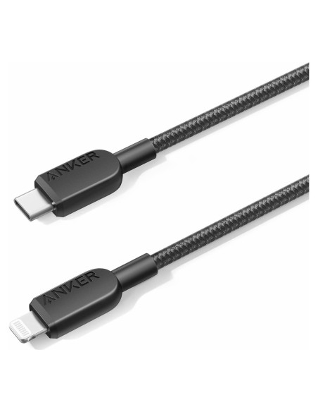 Cable USB C a Lightning Anker 310 0.91m Negro MFi Cable USB C a Lightning Anker 310 0.91m Negro MFi