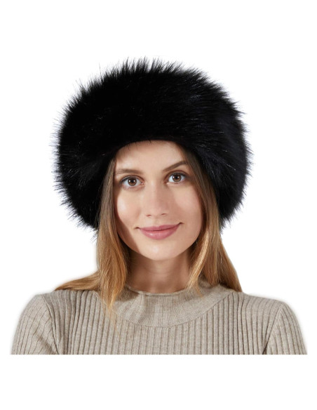 Diadema de Piel Sintética Fancylovesotio Negra para Mujeres Diadema de Piel Sintética Fancylovesotio Negra para Mujeres