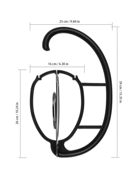 Paquete de 8 Perchas para Pelucas ZEONHAK Colapsables Negro Paquete de 8 Perchas para Pelucas ZEONHAK Colapsables Negro