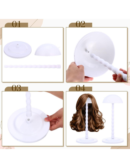 Soporte para Peluca Geelin 4 Pcs Blanco 35 cm Antideslizante Soporte para Peluca Geelin 4 Pcs Blanco 35 cm Antideslizante