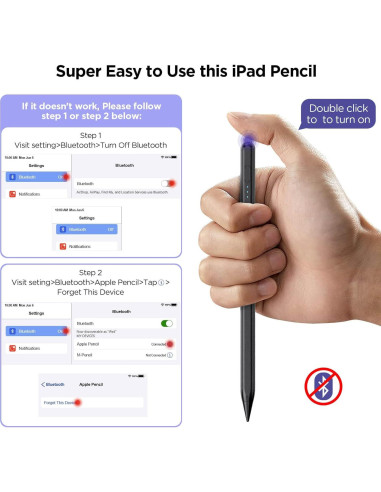 Lápiz Stylus DEGEE para iPad 2018-2024, Carga Rápida 15 min