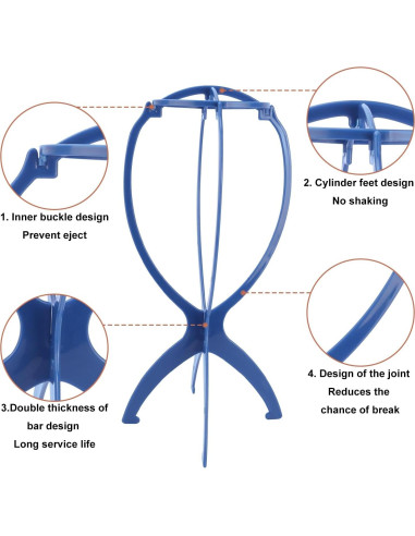 Paquete de 40 Soportes para Pelucas KUKLIPJIM 14" Azul