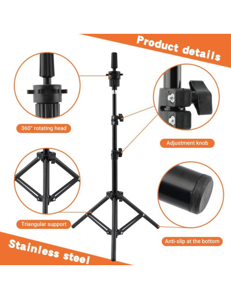 Kit Soporte Pelucas 29 Piezas YBENWL Ajustable 360 Kit Soporte Pelucas 29 Piezas YBENWL Ajustable 360
