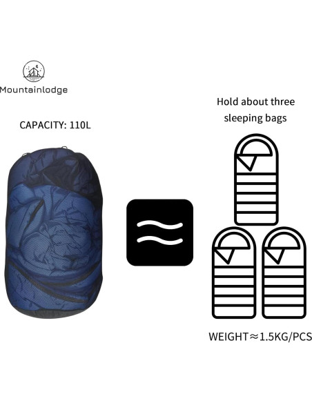 Saco de Almacenamiento MOUNTAINLODGE 110L para Saco de Dormir Saco de Almacenamiento MOUNTAINLODGE 110L para Saco de Dormir