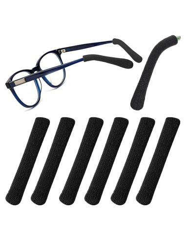 Cojín para Orejas de Gafas Algodón Suave 3 Pares Negro