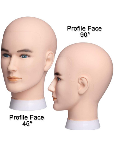 Cabeza de Maniquí Calvo Newshair para Pelucas 27 CM Blanca