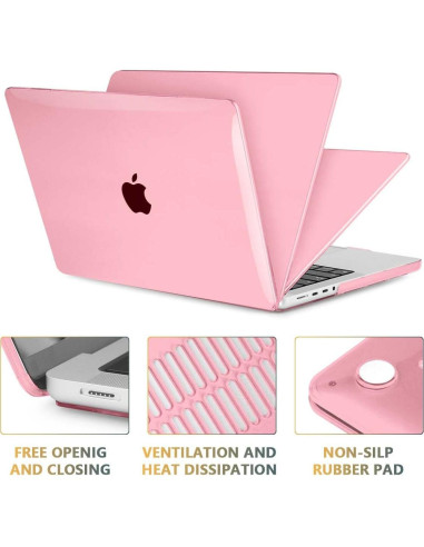 Funda CISSOOK Rosa para MacBook Pro 14" 2021-2025