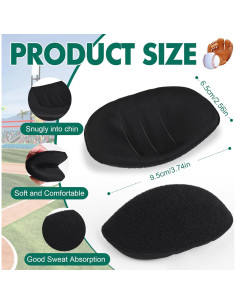 3 Almohadillas de Barbilla OctinPris para Casco de Softball 2
