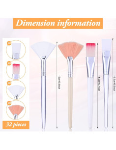 Conjunto de 32 Brochas de Maquillaje Honeydak - Rosa y Blanco 2