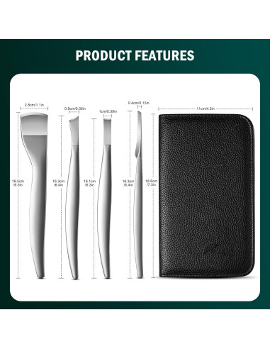 Juego de Cuchillos de Pedicura FVION - Kit 4 Piezas Acero Inoxidable